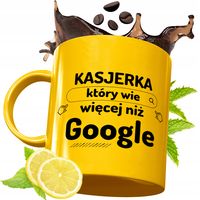 Złoty Kubek Premium Dla Kasjerki Na Prezent Z Nadrukiem Ze Zdjęciem