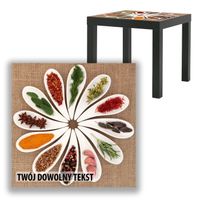 BLAT SZKLANY IKEA LACK Przyprawy I z Twoim napisem 55x55cm 098b