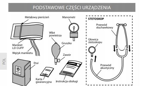 CIŚNIENIOMIERZ MECHANICZNY + STETOSKOP + MANKIET NA RAMIĘ ZESTAW LD LD71 na Arena.pl