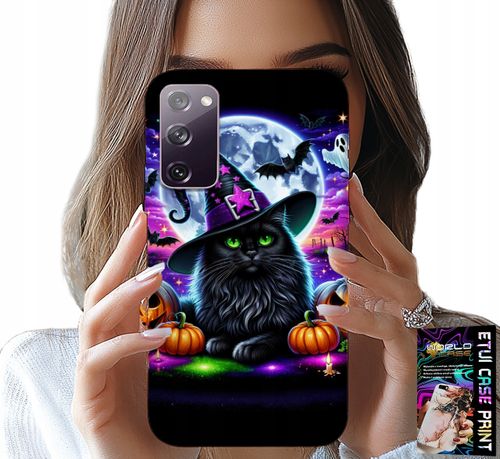 ETUI DO SAMSUNG GALAXY S20 LITE - CZARNY KOTEK HALLOWEEN SALEM DYNIA WZORY na Arena.pl