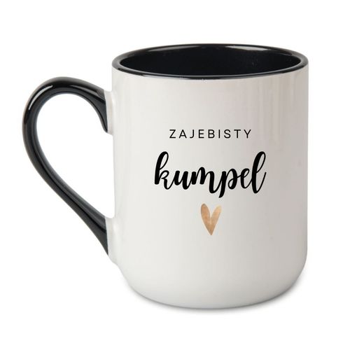 KUBEK "ZAJEBISTY KUMPEL" Wzór - Elegant Coffee Czarny 330 ml na Arena.pl