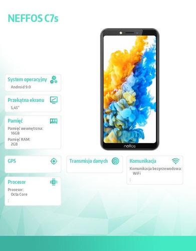Smartfon NEFFOS C7s szary na Arena.pl