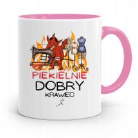 Kubek Różowy Krawca Krawcowej Piekielnie Dobry Z Nadrukiem Ze Zdjęciem