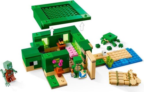 KLOCKI LEGO | MINECRAFT 21254 DOMEK NA PLAŻY ŻÓŁWI FIGURKI ZABAWKI + TORBA na Arena.pl