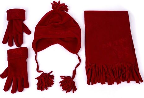 Zestaw polarowy czapka + szalik + rękawiczki Lady Mary Set Hi-Tec czerwony