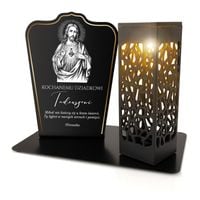 ZNICZ lampion SOLARNY z METALOWĄ podstawką dla dziadka DEKORACJA pamięć