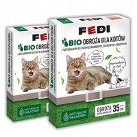 Fedi Bio Obroża Przeciw Pchłom i Kleszczom dla Kotów Regulowana do 35 cm x2