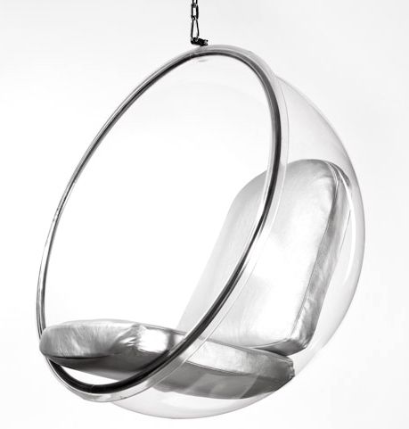Fotel Bańka transparent/srebrna poduszka D2 na Arena.pl