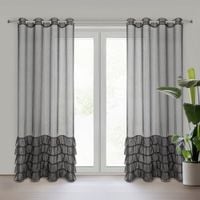 Firana gotowa na przelotkach CARLI 140x250 Eurofirany czarna falbany
