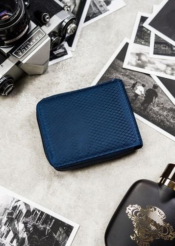 Portfel męski elegancki mały slim wallet Peterson na suwak na karty RFID na Arena.pl
