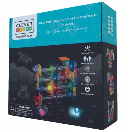 Cleverclixx Klocki magnetyczne Ball Run Dazzling Lights Pack Intense 100 el na Arena.pl