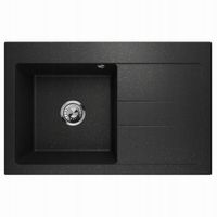 ZLEWOZMYWAK GRANITOWY LAVELLO LUXOR 1.0 CZARNY POZŁ PRAWY
