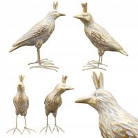 Zestaw ozdobnych ptaszków złotych 2 szt. figurki h11,5 cm 2 x PTASZEK