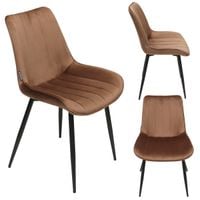 Krzesło tapicerowane welurowe do salonu jadalni velvet loft brązowe