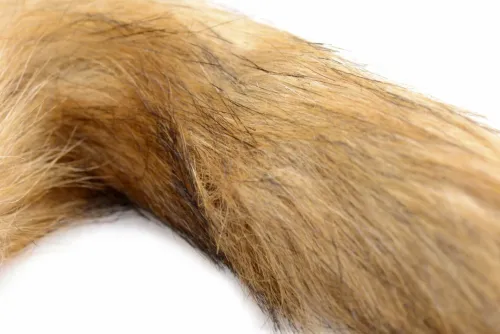 tailz szklany korek anatomiczny z pomarańczowym futrzanym ogonem 20cm na Arena.pl