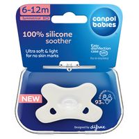 CANPOL Smoczek uspokajający silikonowy symetryczny 6-12m biały
