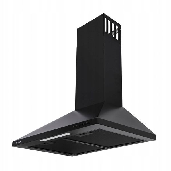 CZARNY POCHŁANIACZ OKAP KUCHENNY KOMINOWY ŚCIENNY MAAN MIX 50 CM FILTR LED zdjęcie 2