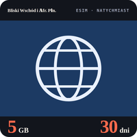 Karta eSIM Internet Bliski Wschód i Afryka Płn. 5 GB na 30 dni