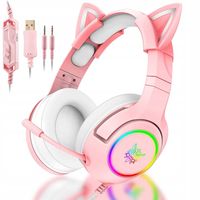 ONIKUMA K9 KOCIE USZY SŁUCHAWKI GAMINGOWE NAUSZNE PRZEWODOWE Z MIKROFONEM