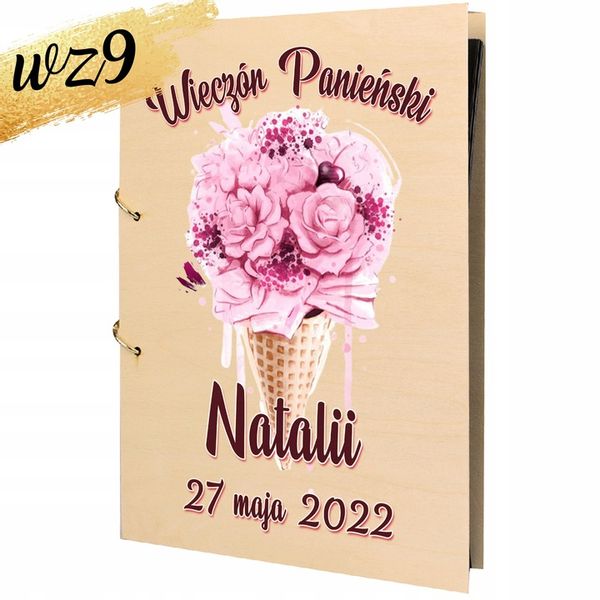 ALBUM WIECZÓR PANIEŃSKI z NADRUKIEM PREZENT DLA PANNY MŁODEJ IMIĘ Y3 zdjęcie 2