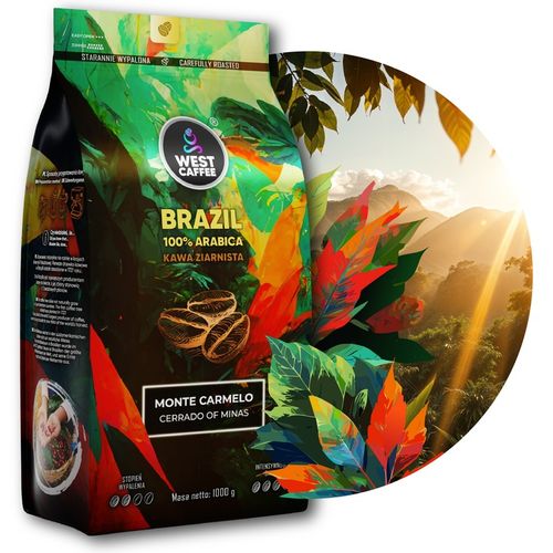 Kawa ziarnista Brazylia 1kg Świeżo Palona - 100% Arabica - Monte Carmelo na Arena.pl