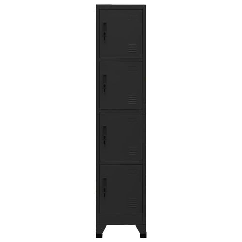 Szafka zamykana na klucz, czarna, 38x45x180 cm, stalowa na Arena.pl