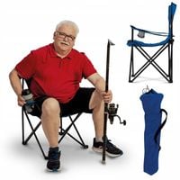 KRZESŁO SKŁADANE Wędkarskie TURYSTYCZNE Kempingowe NIEBIESKIE FOTEL Tadar