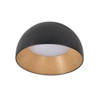 Liguria lampa sufitowa plafon czarno drewniany 18W LED 35 cm klosz biały