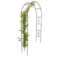 Pergola ogrodowa metalowa łuk uchwyt na róże kwiaty pnącza 240cm zielony