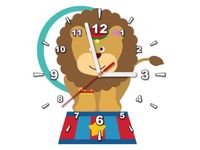 30X30CM ZEGAR LEW CYRKU OBRAZ DREWNO