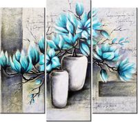 90 80CM OBRAZ T3 ELEM MAGNOLIE NIEBIESKICH KOLORACH DRUK ŚCIENNY