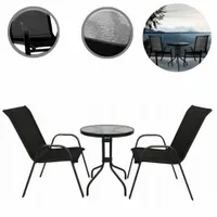 STOLIK TARASOWY OGRODOWY 2 KRZESŁA STÓŁ MEBLE OGRODOWE ZESTAW 3W1 DO OGRODU