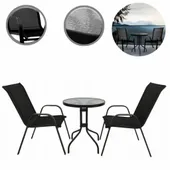 STOLIK TARASOWY OGRODOWY 2 KRZESŁA STÓŁ MEBLE OGRODOWE ZESTAW 3W1 DO OGRODU