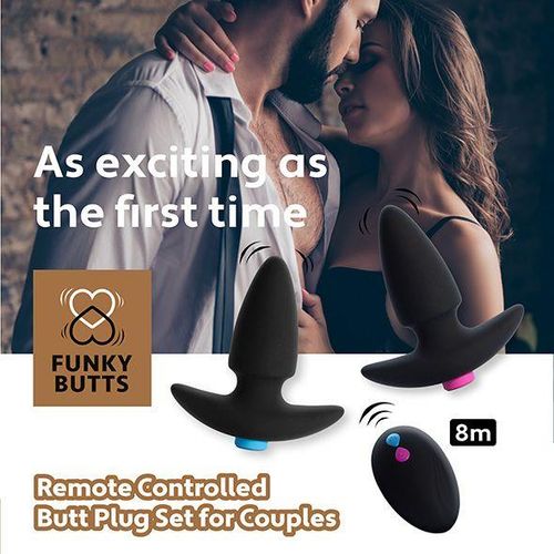 FeelzToys - FunkyButts Remote Controlled Butt Plug Set for Couples na Arena.pl