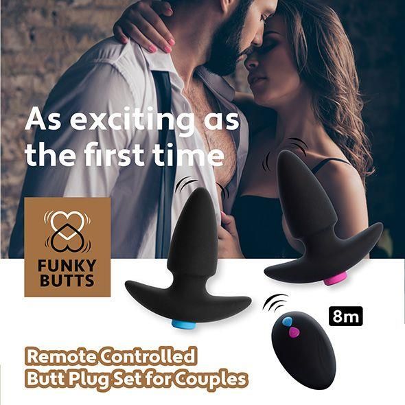 Feelztoys - Funkybutts Remote Controlled Butt Plug Set For Couples zdjęcie 7