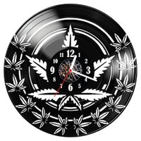 Zegar ścienny z płyty winylowej Marihuana 1152.14