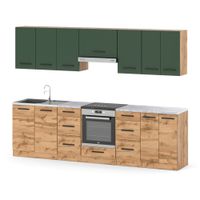 Kuchnia Modułowa Piekarnik Z Blatem Duża 2.8m Wotan Butelkowa Zieleń Wotan