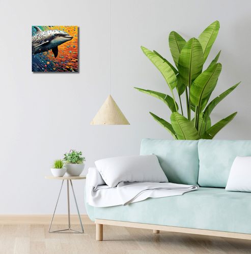 Obraz 30x30cm Delfin w Palecie Barw na Arena.pl