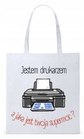 Torba Biała Eco Shopper Dla Drukarza Z Nadrukiem Ze Zdjęciem