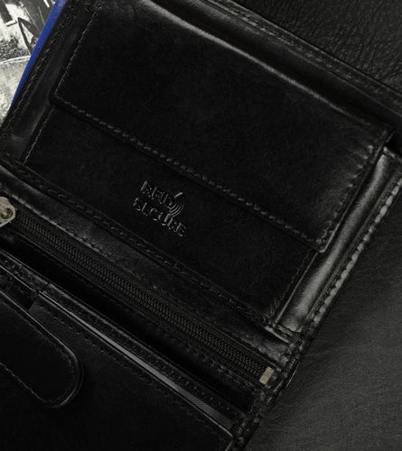 pojemny, pionowy portfel męski z połyskującej skóry naturalnej - ronaldo na Arena.pl