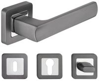 KLAMKA DRZWIOWA IBIZA KOLOR GRAFIT KOMPLET ROZET