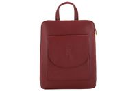 Plecak skórzany / listonoszka - Casual 2w1 - Czerwony