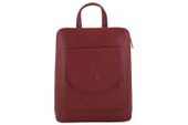Plecak skórzany / listonoszka - Casual 2w1 - Czerwony