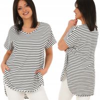 Moda Fresca F625 paski Oversizowa asymetryczna TUNIKA