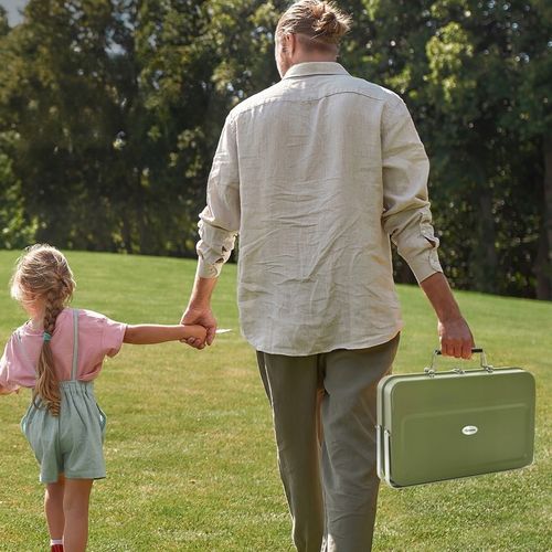 PRZENOŚNY GRILL WĘGLOWY BBQ, SKŁADANY MINI GRILL ZE STALI NIERDZEWNEJ NA na Arena.pl