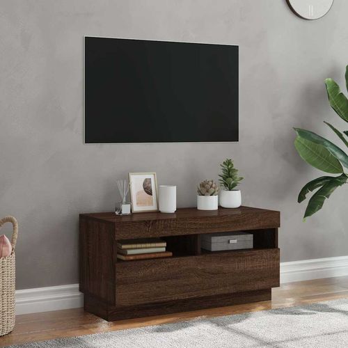 Szafka pod TV z oświetleniem LED, brązowy dąb, 80x35x40 cm na Arena.pl