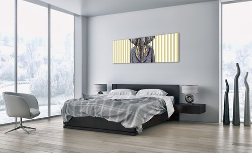 Obraz Na Płótnie - Słoń Elegant  - 150X50 Cm - Ca150X50-3209 na Arena.pl