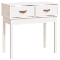 Stolik konsolowy, biały, 76,5x40x75 cm, lite drewno sosnowe