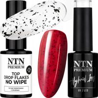 NTN Lakier Hybrydowy 5g Nr189 + NTN Top Flakes 7g Efekt Przepiórczego Jajka
