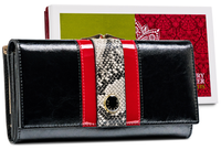 elegancki portfel z modnym, wężowym wzorem - peterson